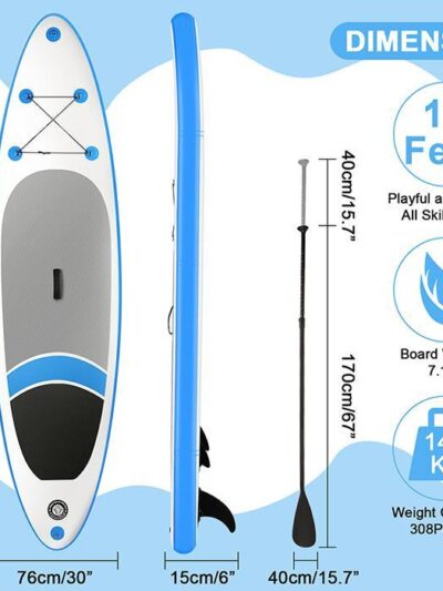 305x76x15cm Inflatable Stand Up Paddle Board Deck Skill Levels Adult Surf Board Non-Slip Deck Paddleboard 2