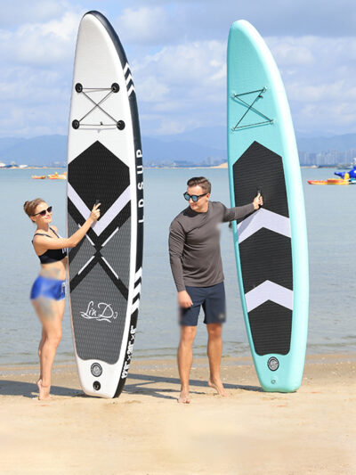3.2m Inflatable Stand-up Paddle Board Surfboard Kayak Surf Set with Paddle Board Tail Fin Foot Rope Inflator Carrying Bag 2